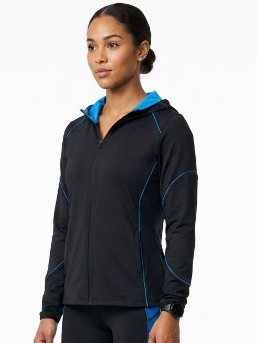 S2 Sportswear Zip Up Hooded Performance Jacket Black Large